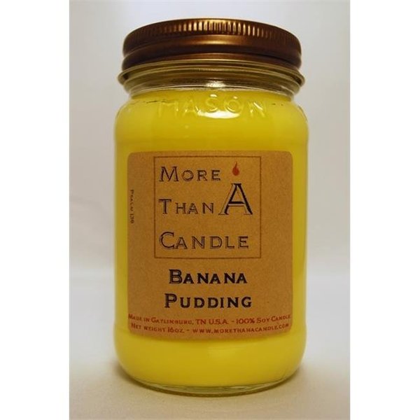 More Than A Candle More Than A Candle BNP16M 16 oz Mason Jar Soy Candle; Banana Pudding BNP16M